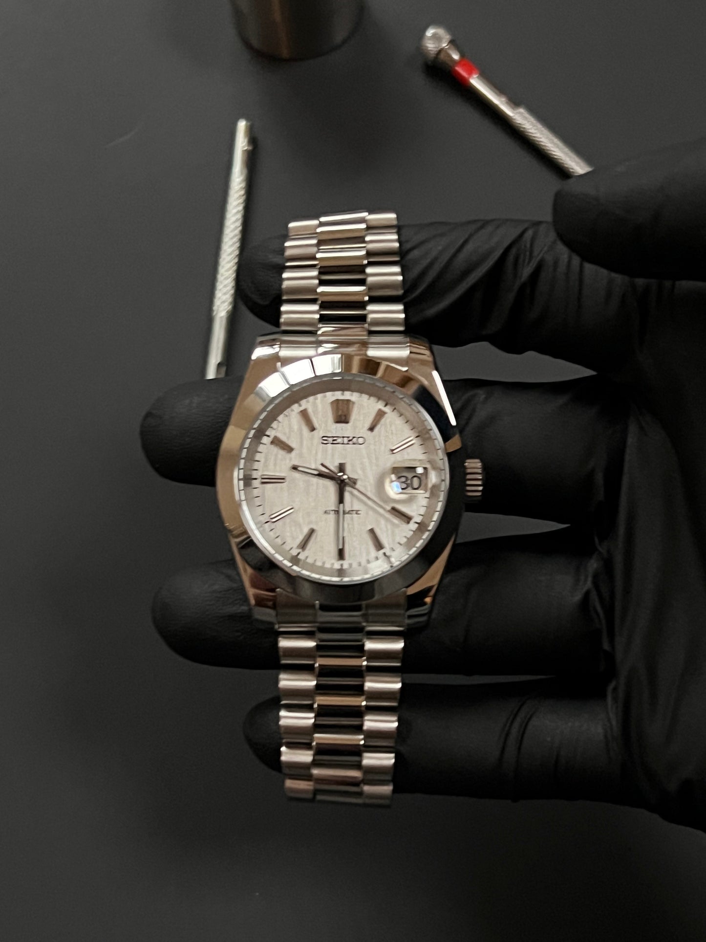 CUSTOM WATCH MOD WHITE FACE DATEJUST NH35 AUTOMATIC