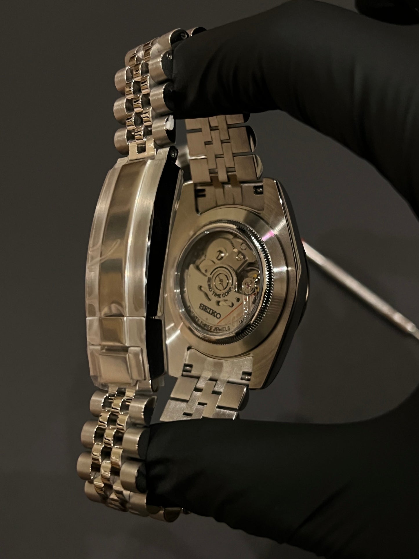 CUSTOM WATCH MOD BLACK FACE DATEJUST NH35 AUTOMATIC