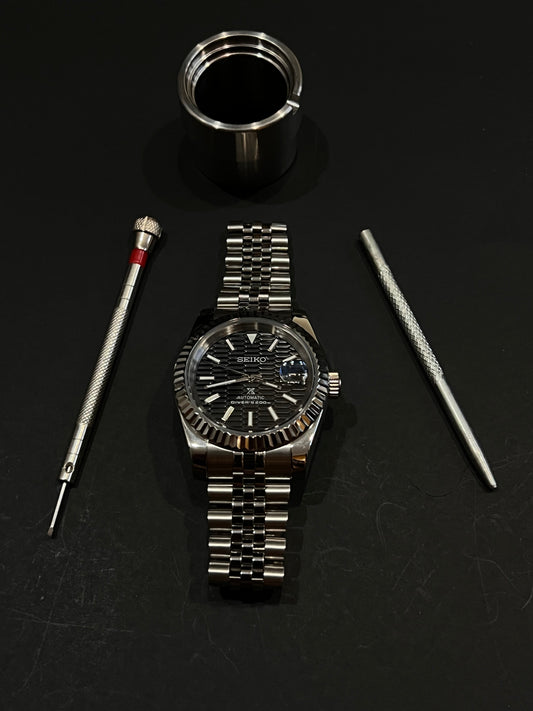 CUSTOM WATCH MOD BLACK FACE DATEJUST NH35 AUTOMATIC