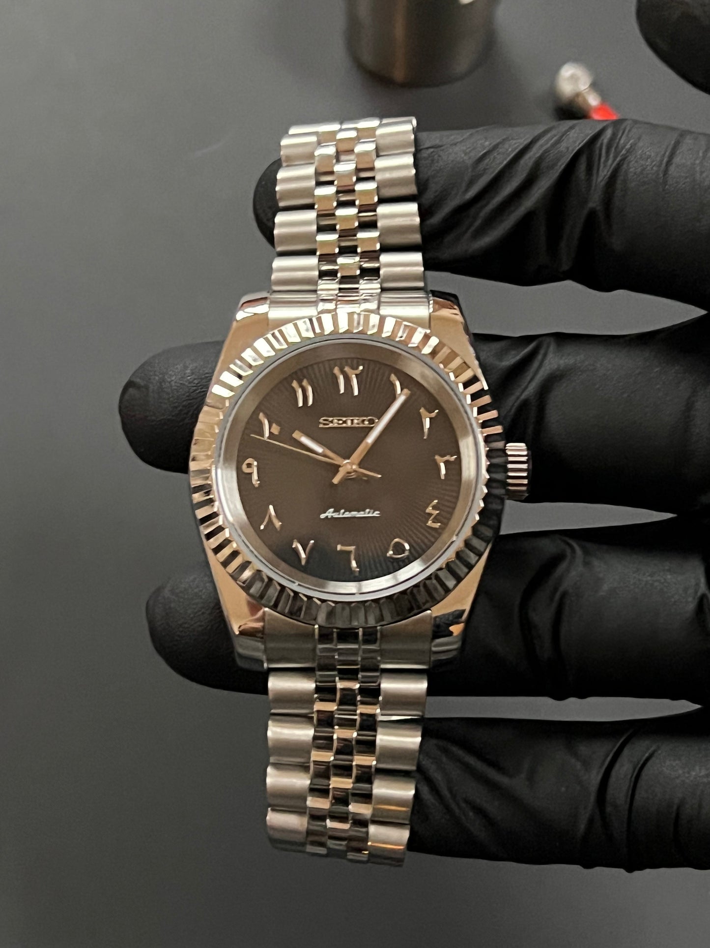 CUSTOM WATCH MOD ARABIC FACE DATEJUST NH35 AUTOMATIC