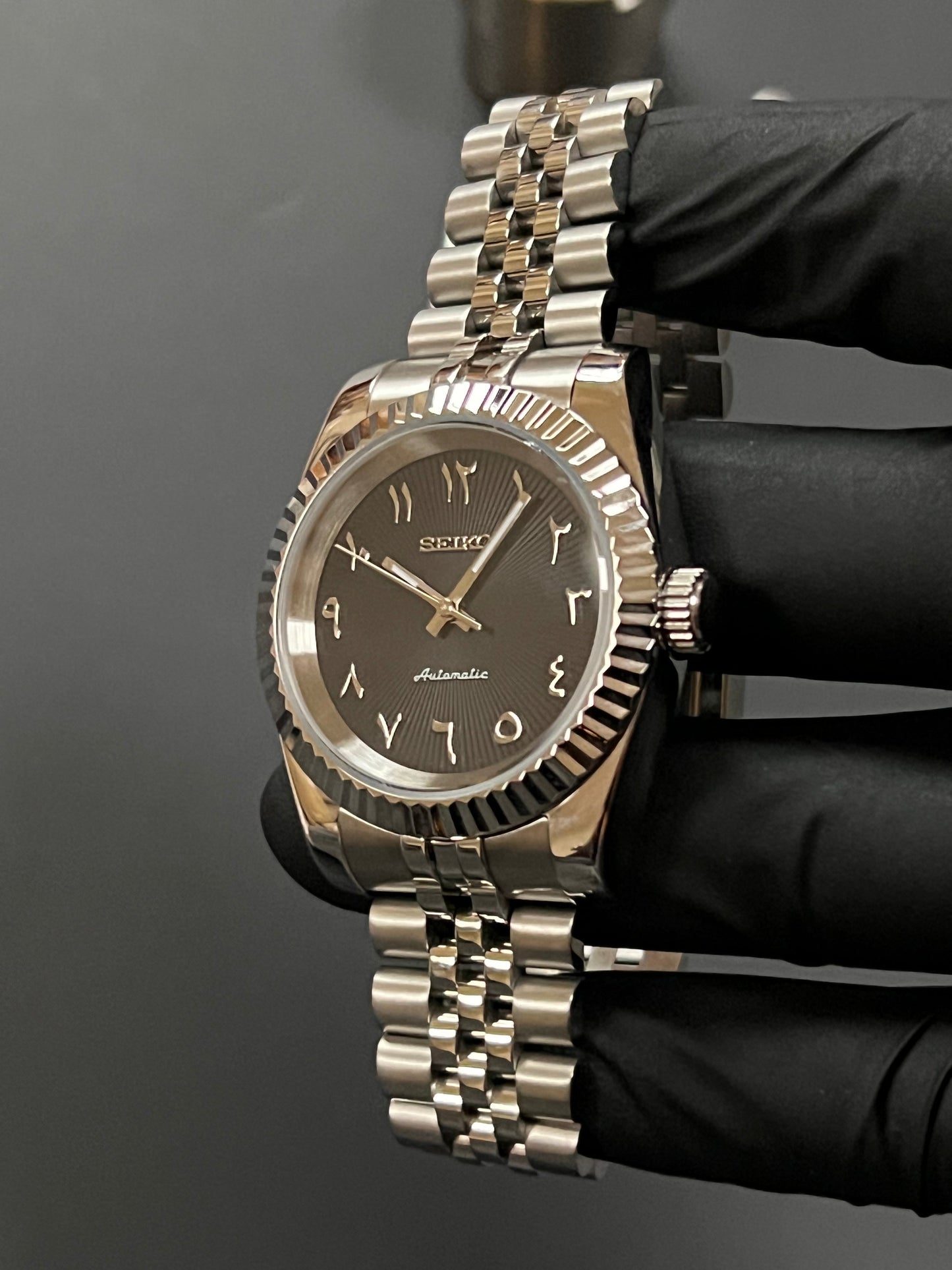 CUSTOM WATCH MOD ARABIC FACE DATEJUST NH35 AUTOMATIC