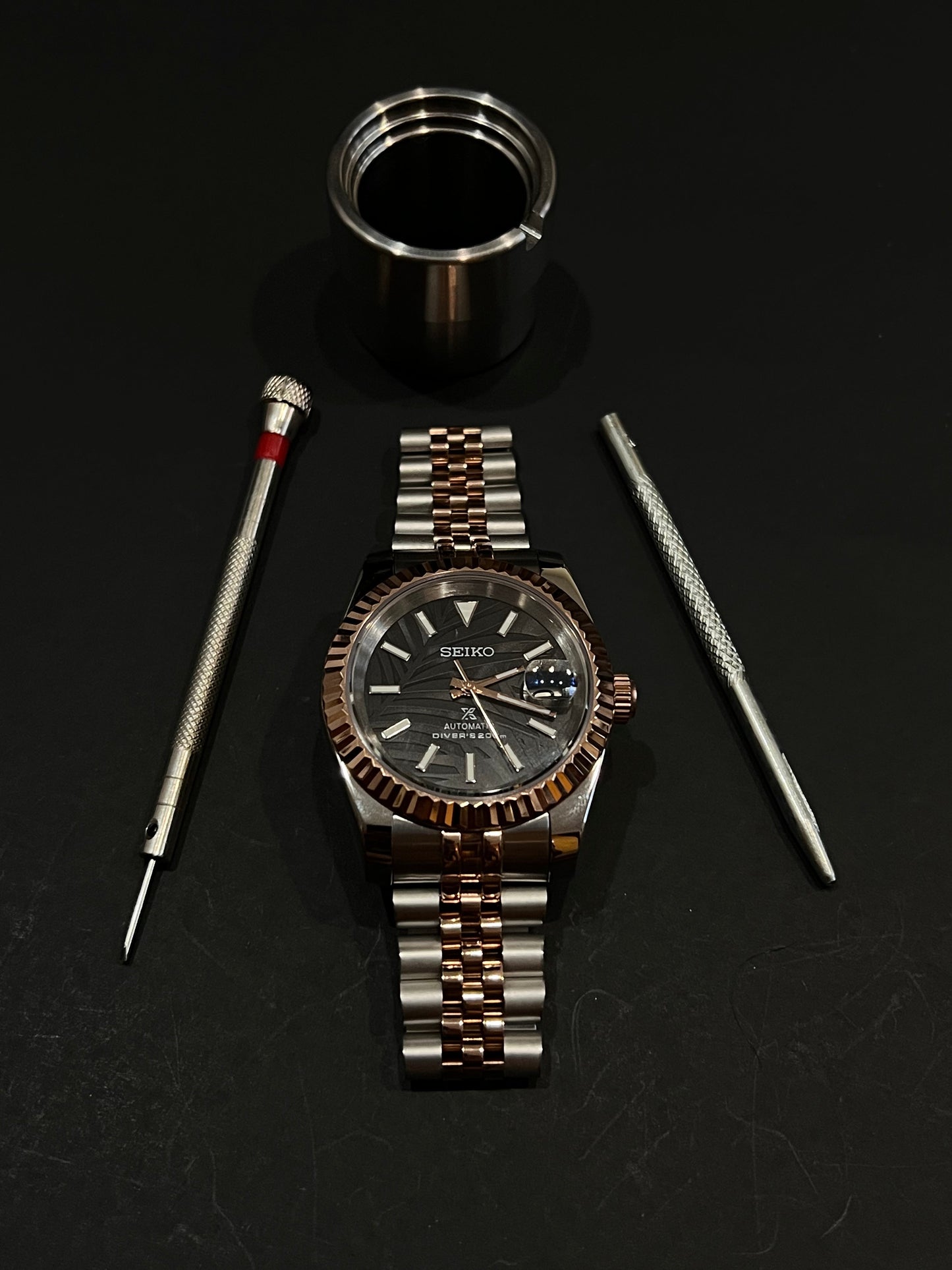 CUSTOM WATCH MOD TWO TONE FACE DATEJUST NH35 AUTOMATIC