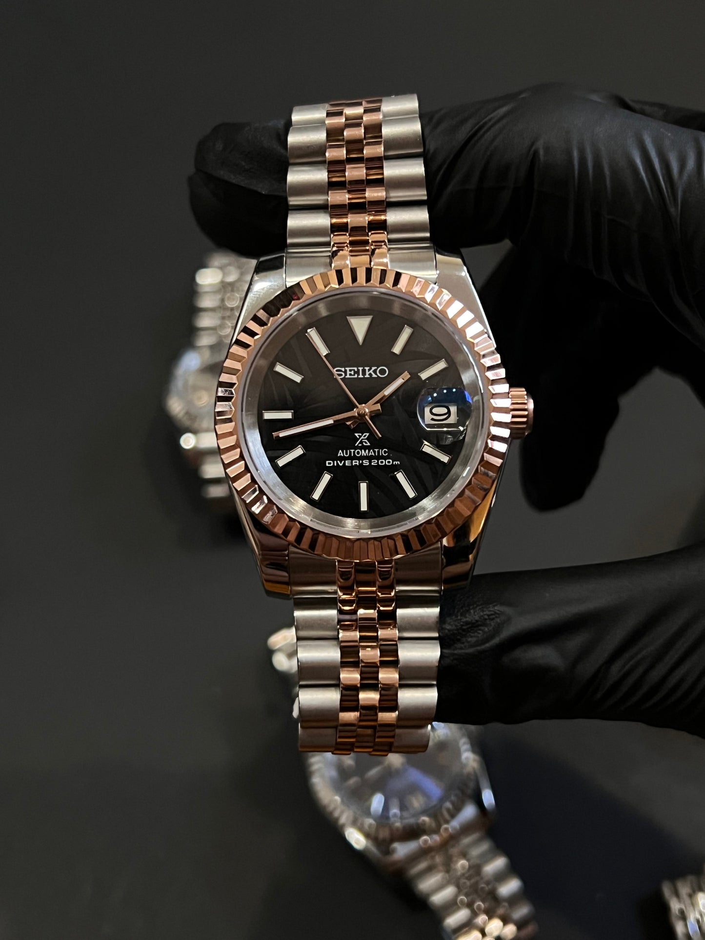 CUSTOM WATCH MOD TWO TONE FACE DATEJUST NH35 AUTOMATIC