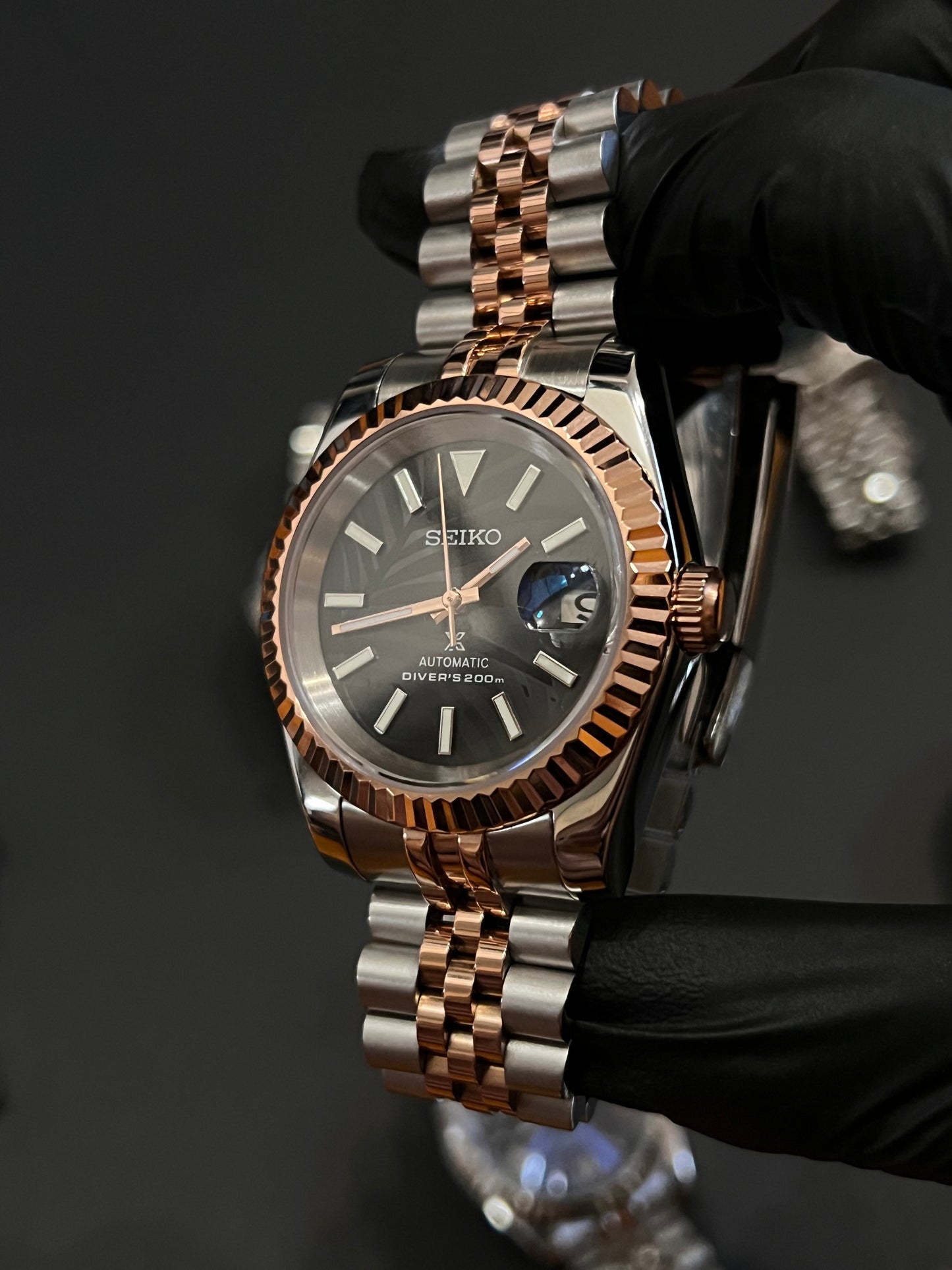 CUSTOM WATCH MOD TWO TONE FACE DATEJUST NH35 AUTOMATIC