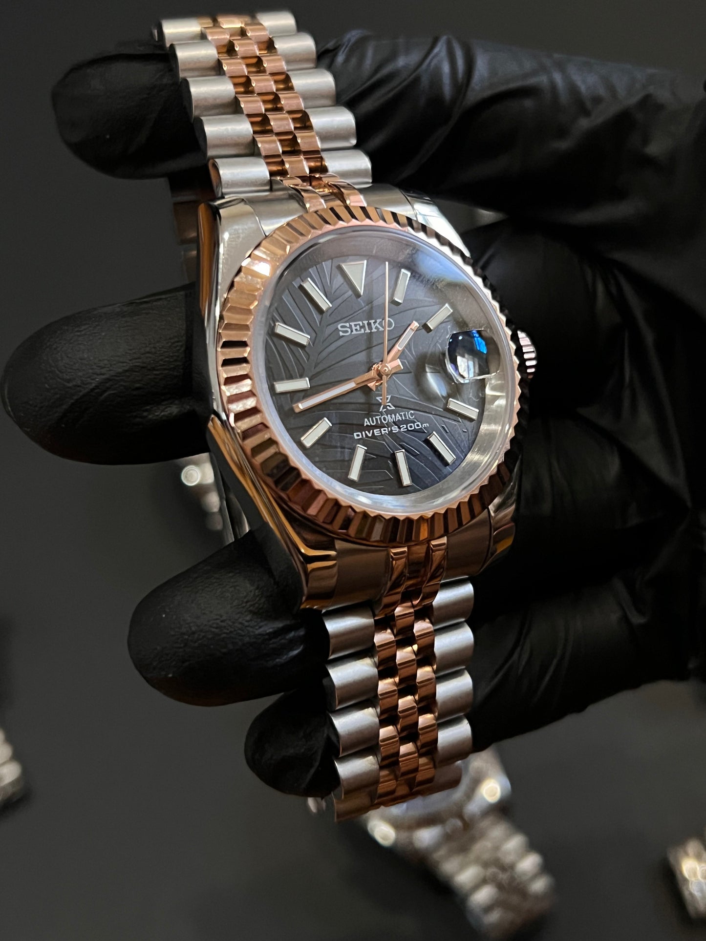 CUSTOM WATCH MOD TWO TONE FACE DATEJUST NH35 AUTOMATIC