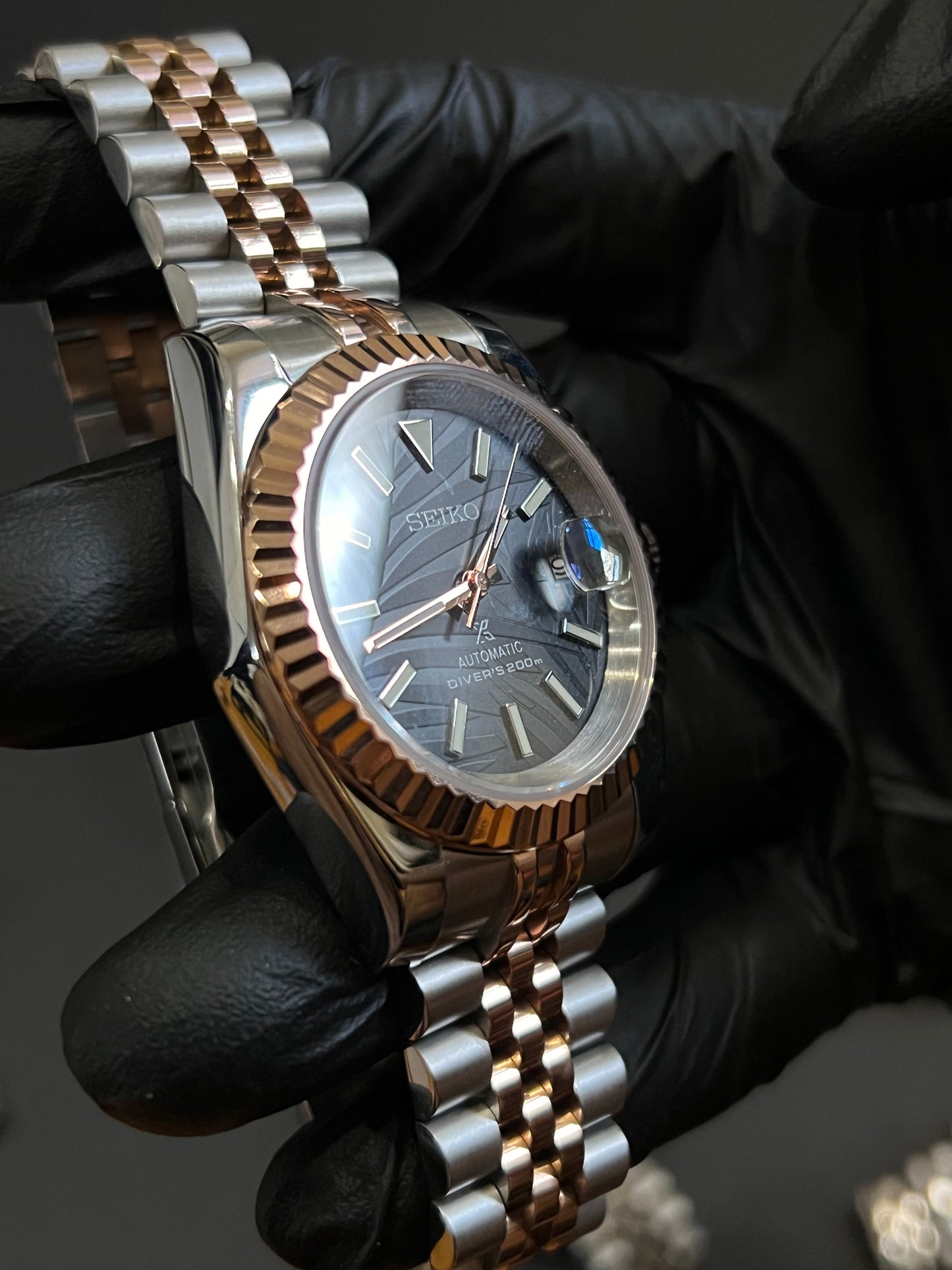 CUSTOM WATCH MOD TWO TONE FACE DATEJUST NH35 AUTOMATIC