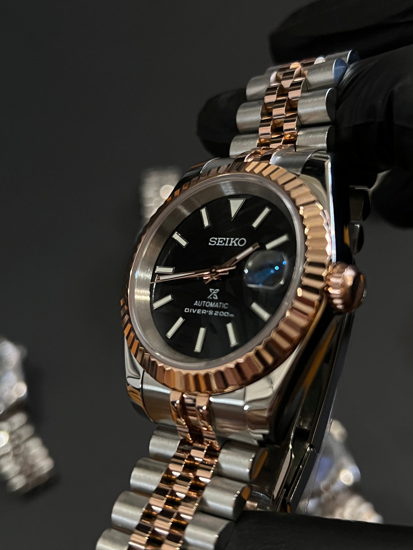 CUSTOM WATCH MOD TWO TONE FACE DATEJUST NH35 AUTOMATIC