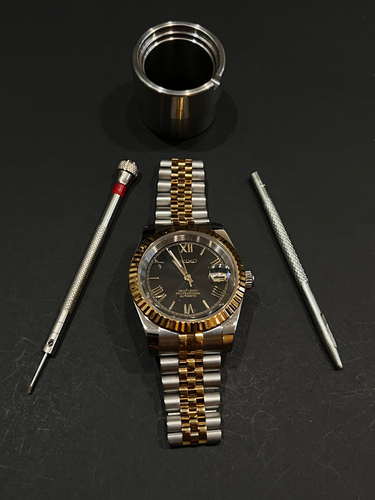 CUSTOM WATCH MOD TWO TONE GOLD FACE DATEJUST NH35 AUTOMATIC