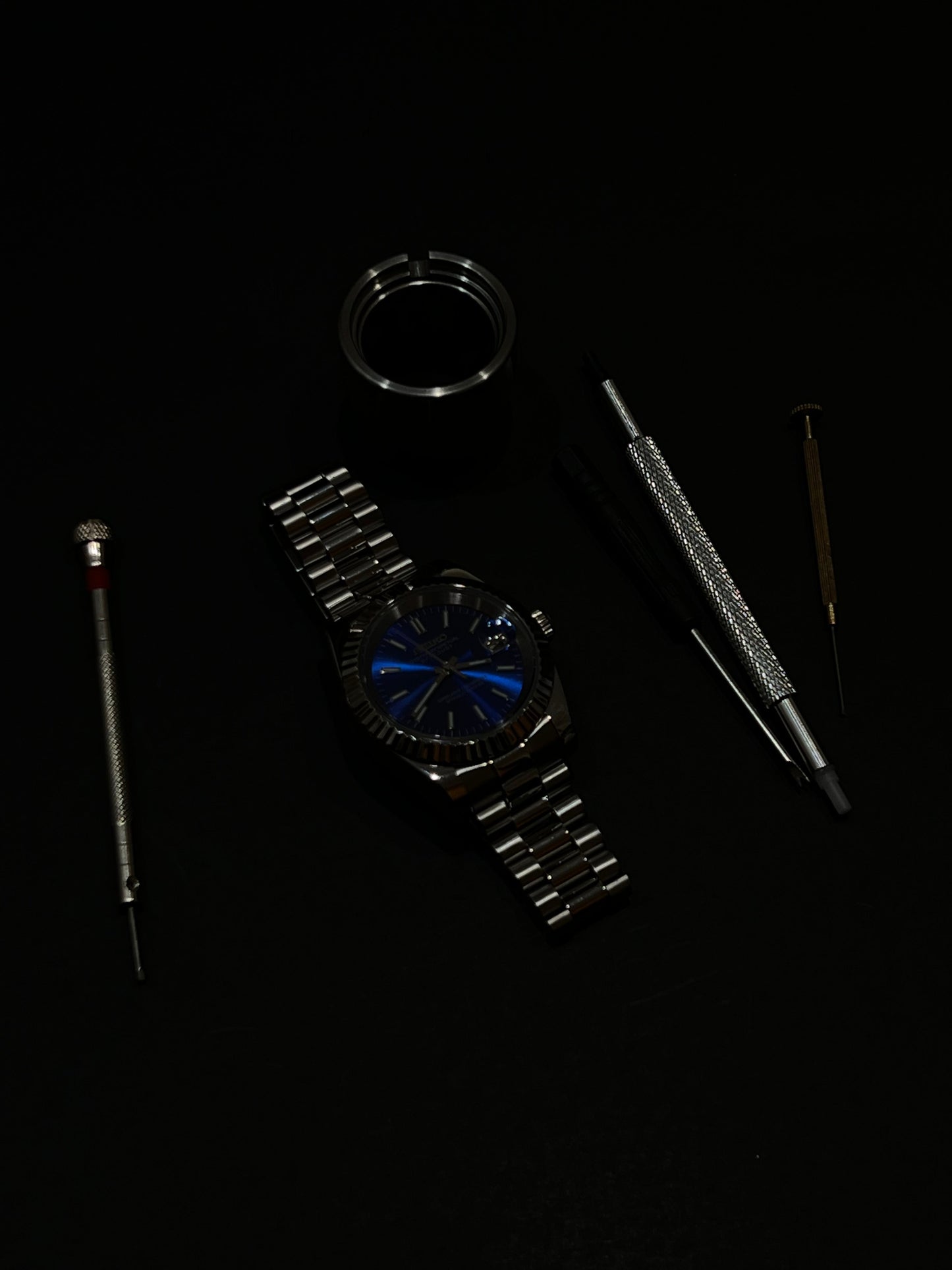 CUSTOM WATCH MOD BLUE FACE DATEJUST NH35 AUTOMATIC