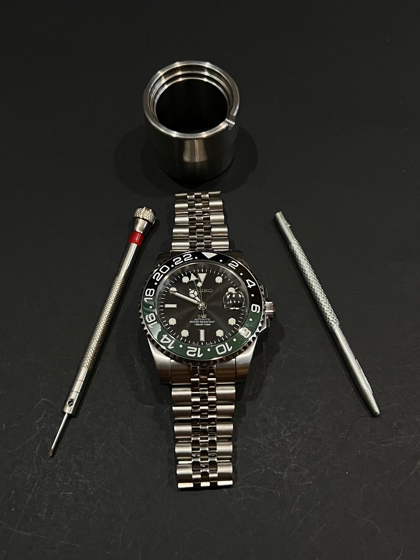 CUSTOM WATCH MOD STARBUCKS GMT NH34 AUTOMATIC